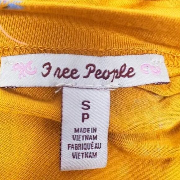 Free People Floral V-Neck Long Sleeve Olivia Tunic Dress in Marigold S - Picture 4 of 6